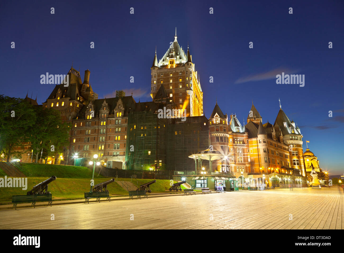 Chateau Frontenac in Quebec City, Canada at  night Stock Photo