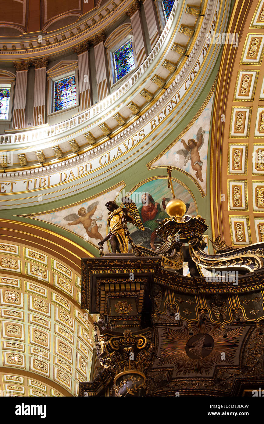 The interior of Mary Queen of the World Cathedral in Montreal, Canada