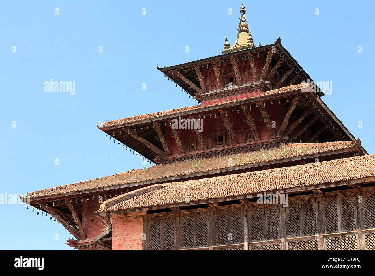 The tower of the Degutale temple in the Royal Palace complex of Patan-Lalitpur District-Nepal. 0097 Stock Photo