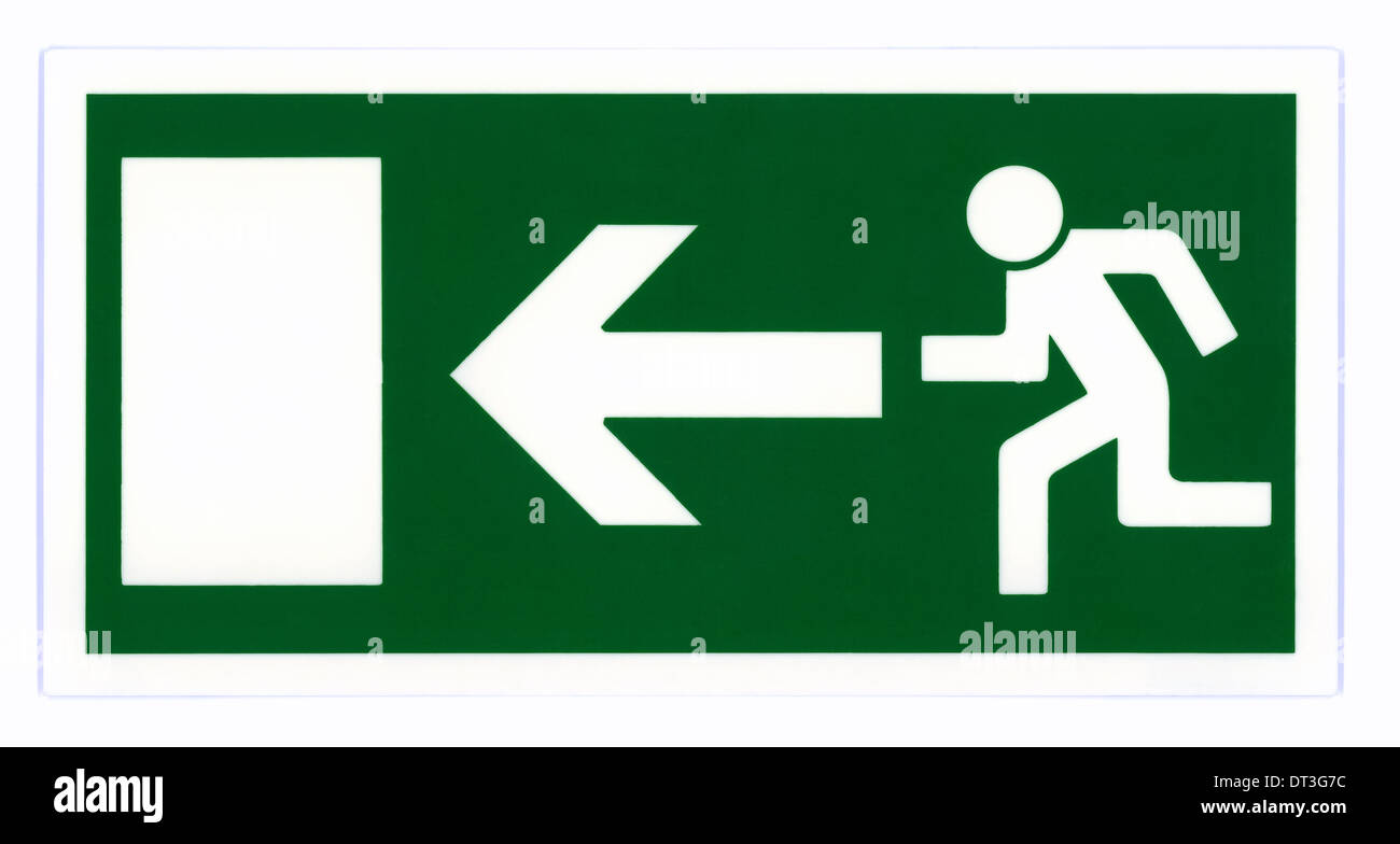 Emergency exit sign Stock Photo