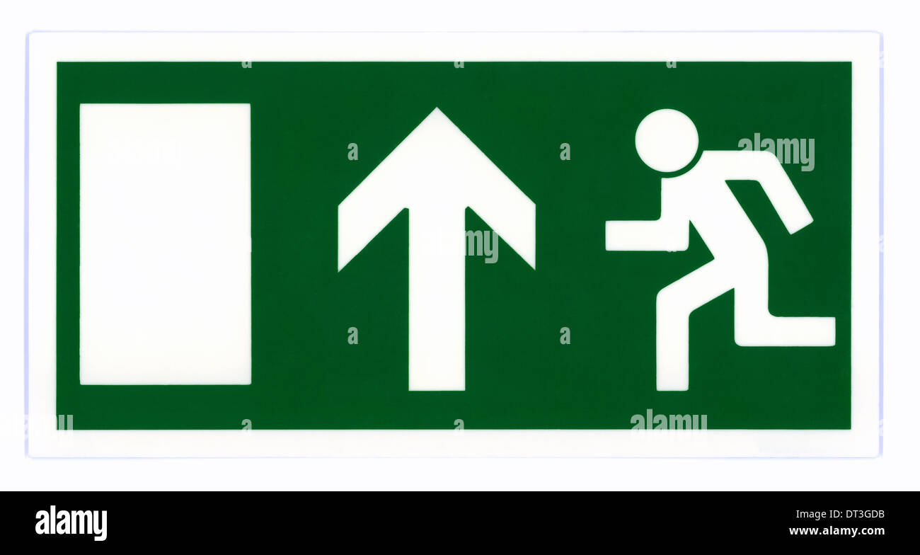 Emergency exit sign Stock Photo - Alamy