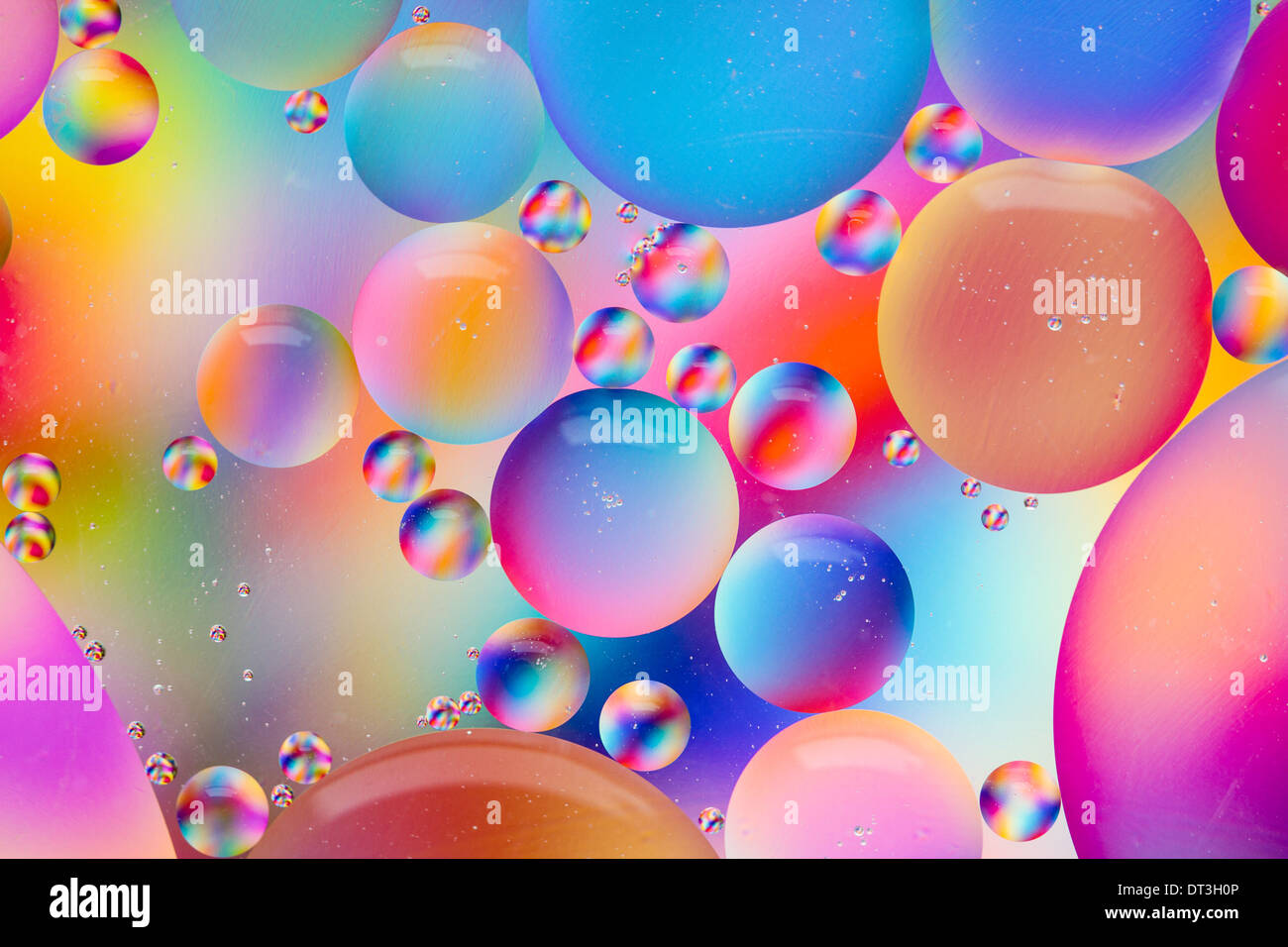 Colorful oil and water macro abstract. Stock Photo