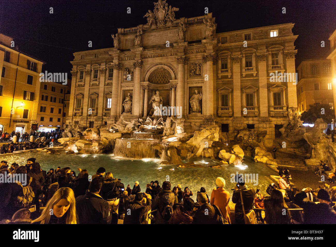 Fontana Di Trevi at night,, Rome, Italy. Stock Photo