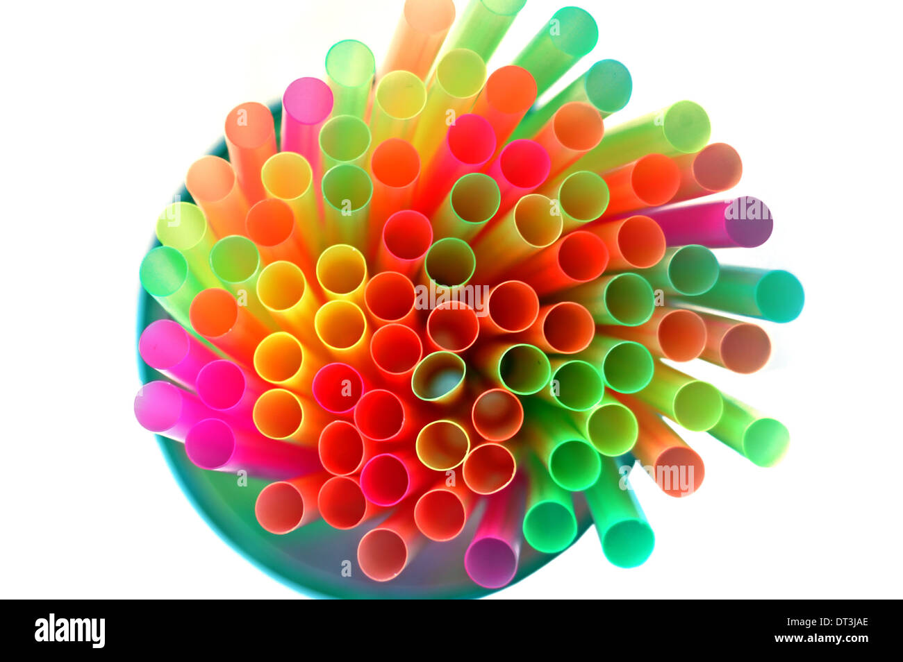 Colorful drinking straws on white background Stock Photo - Alamy