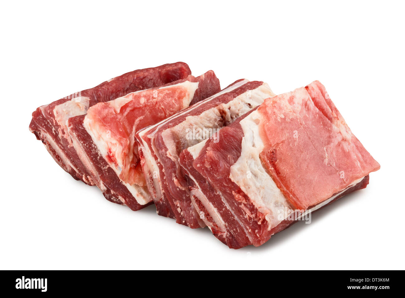 beef ribs isolated on white. Clipping path included Stock Photo