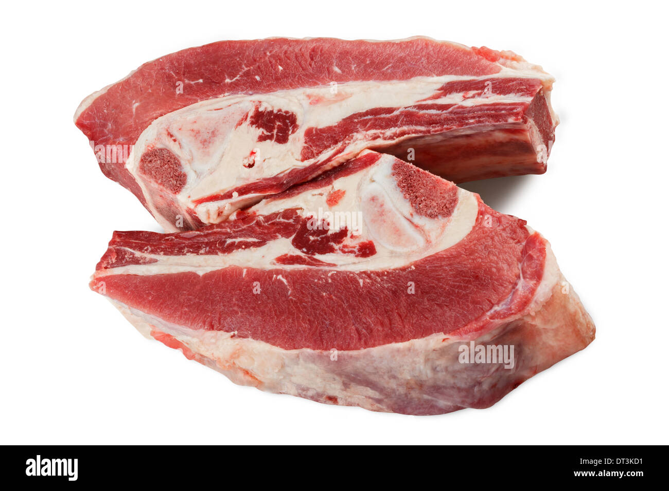beef ribs isolated on white. Clipping path included Stock Photo - Alamy