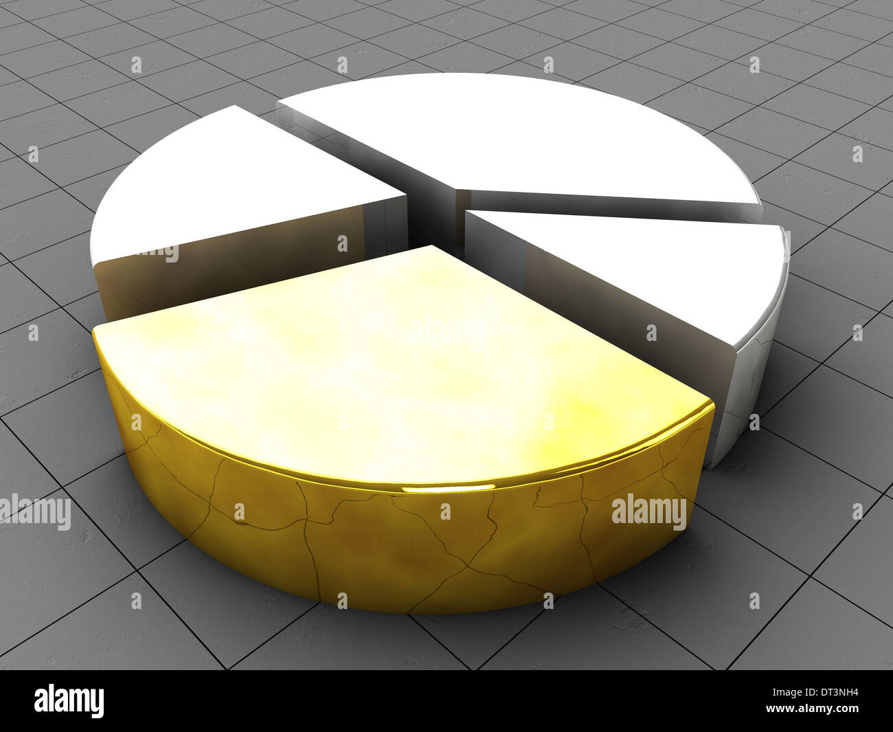 Business Pie Chart gold and silver Stock Photo Alamy