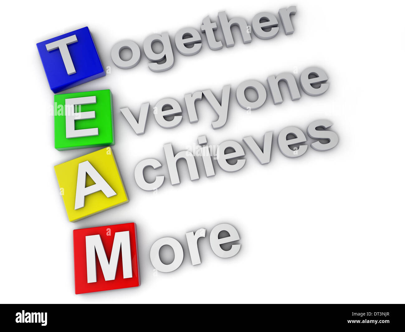 Team, Together everyone achieves more Stock Photo