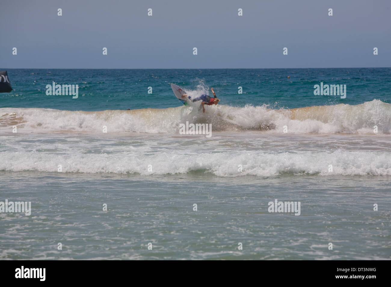 Sydney, Australia. 8th February 2014. Junior Mens Event on Day One of the Hurley Australian Open of Surfing at Sydney's Iconic Manly Beach Credit:  martin berry/Alamy Live News Stock Photo