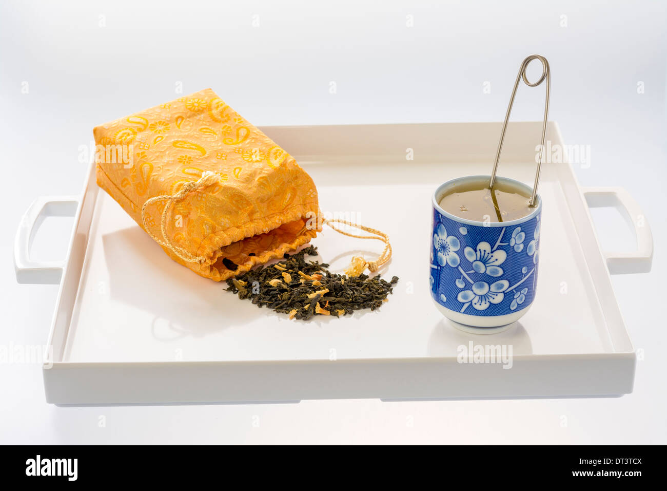 Fresh Indian tea brewed in a cup Stock Photo