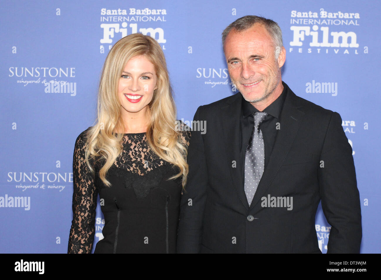 Caitlin Manley and Timothy V. Murphy (Sons of Anarchy) walk the red carpet at the Santa Barbara International Film Festival. Stock Photo