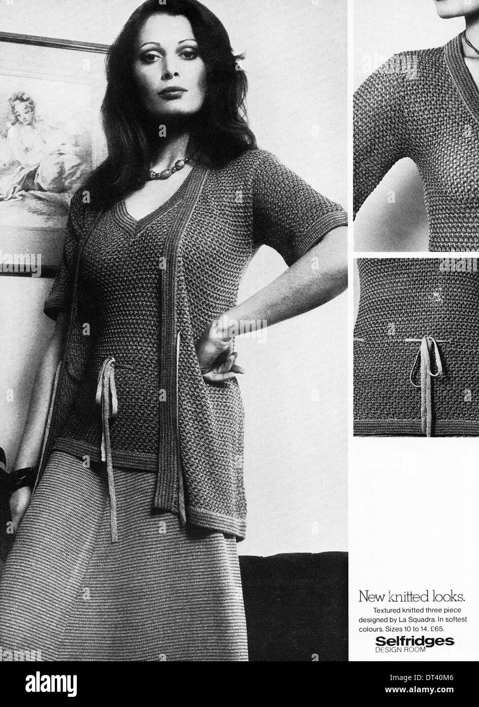 1970s fashion magazine advertisement advertising women's fashions at SELFRIDGES, advert circa 1975 Stock Photo