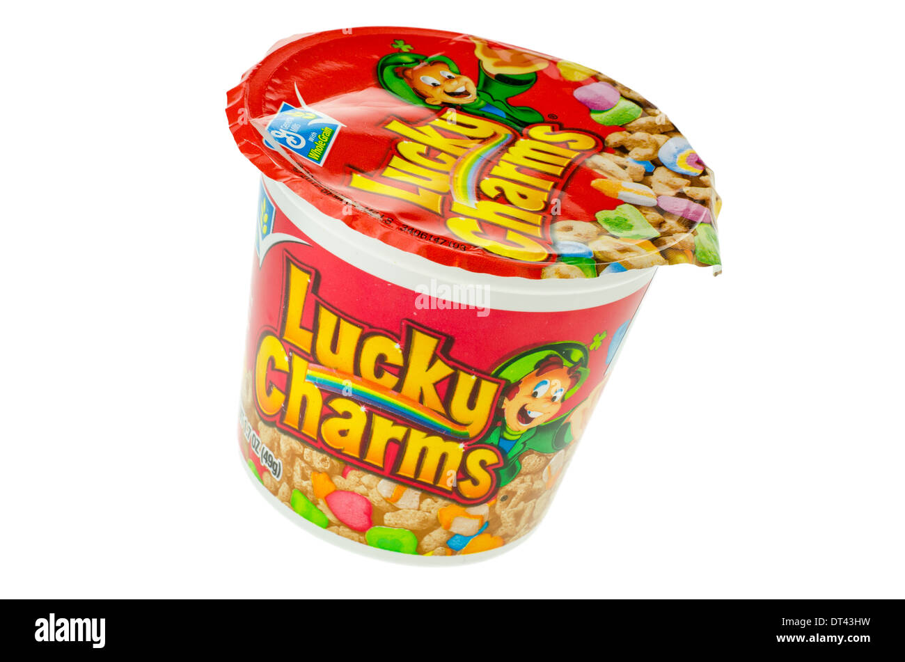 Tub of Lucky Charms Breakfast Cereal. Stock Photo