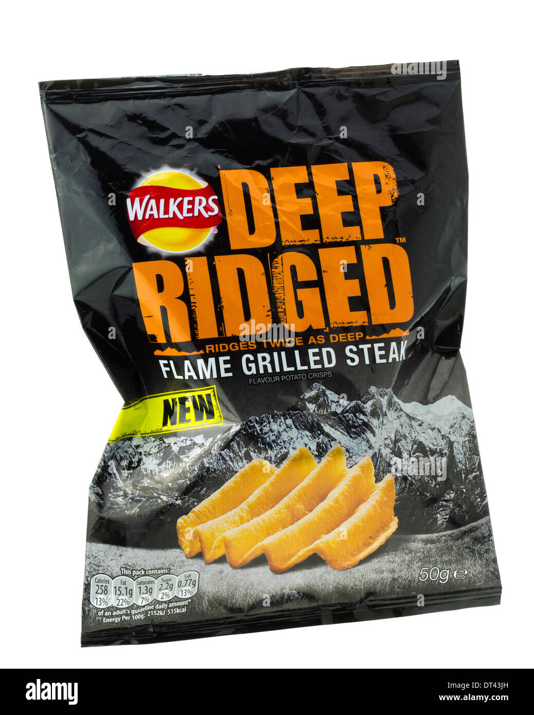 Bag of Walkers Deep Ridged Crisps Stock Photo