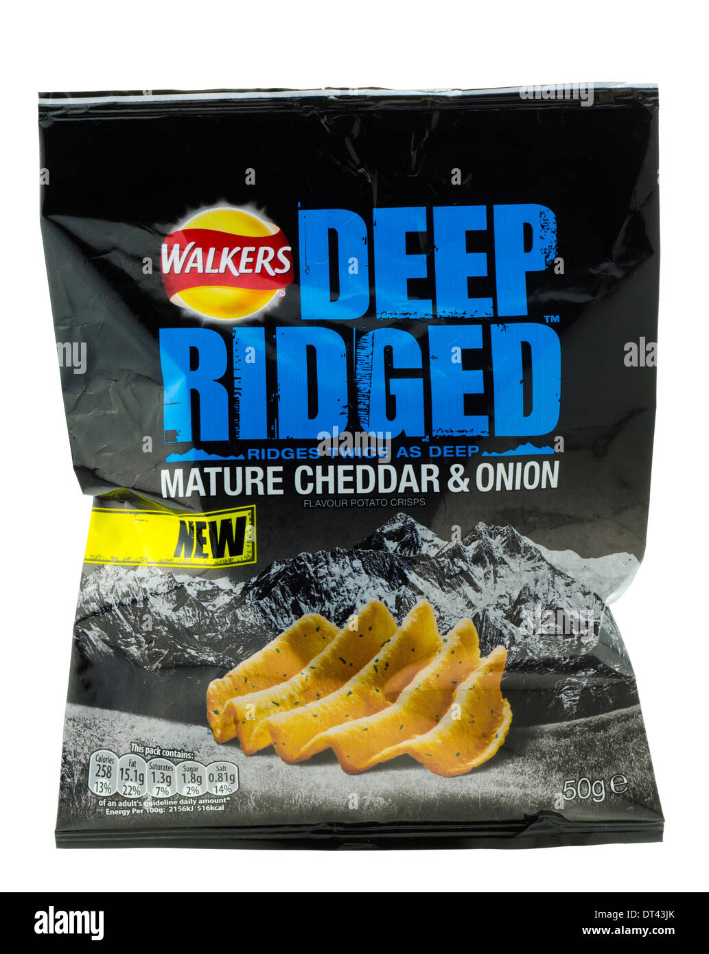 Bag of Walkers Deep Ridged Crisps. Stock Photo