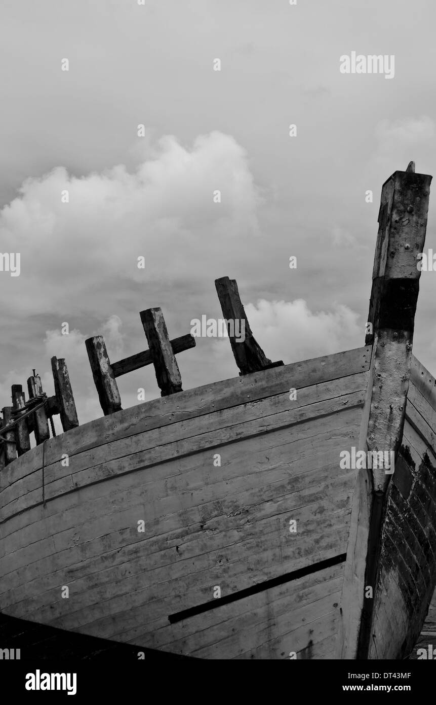 restoration of an old wooden sailing ship Stock Photo - Alamy