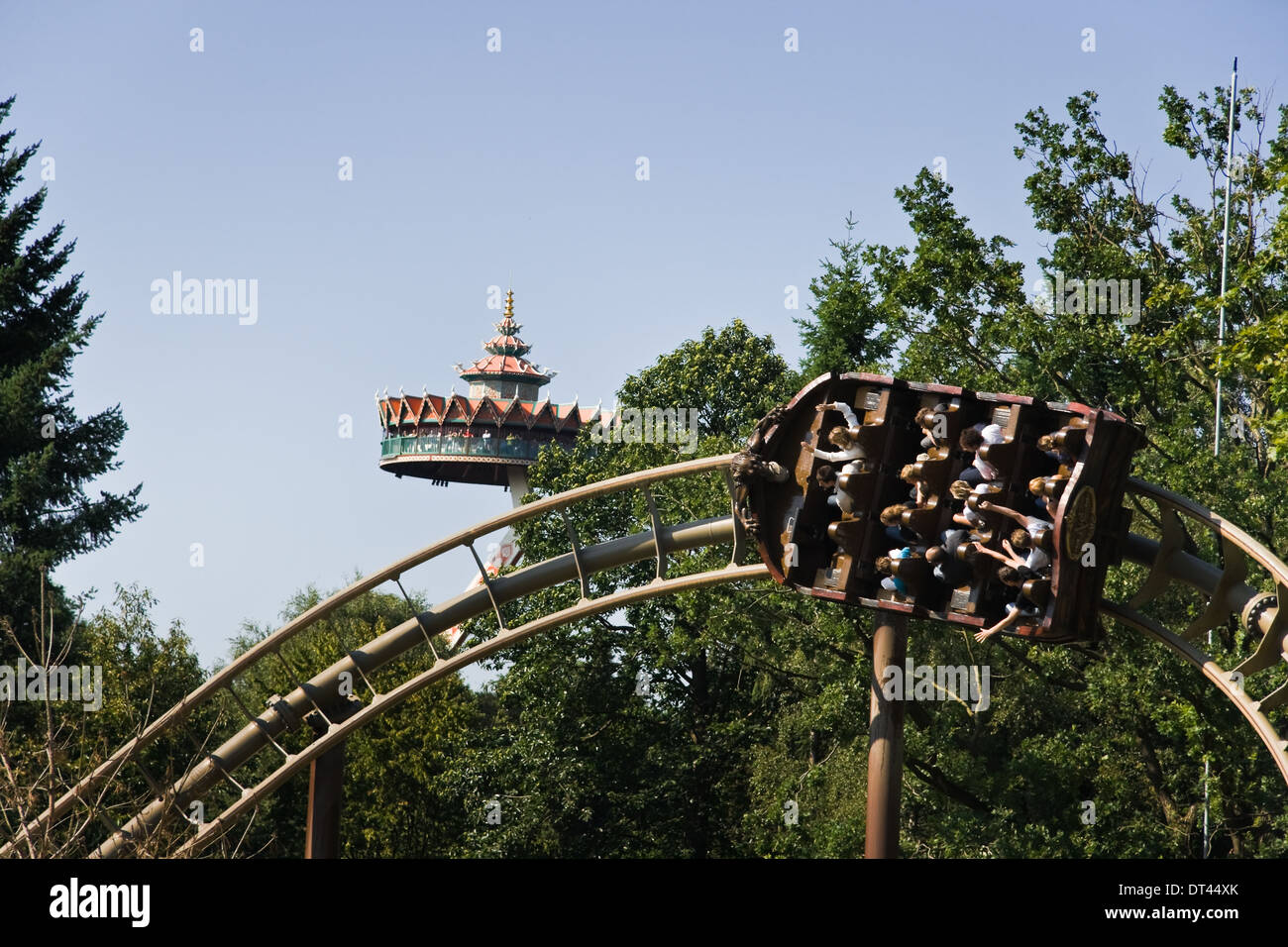 Water Rollercoaster at the Efteling located at Kaatsheuvel in the Netherlands. Fantasy based family themepark. Stock Photo