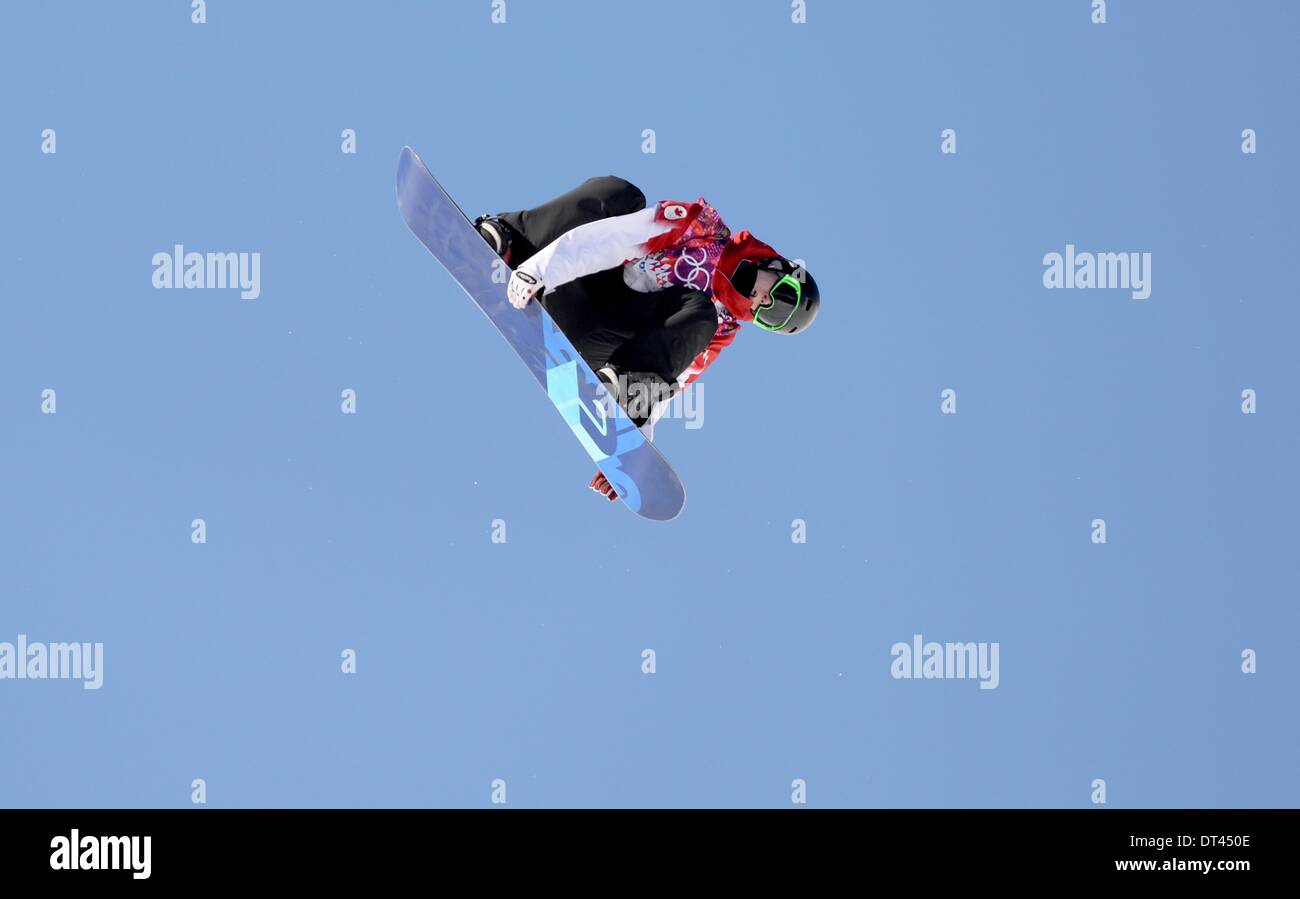 Sochi, Russia. 8th February 2014. Maxence Parrot (CAN). Mens Slopestyle. Rosa Khutor Extreme Park. Sochi 2014 Winter Olympic games. Russia. Credit:  Sport In Pictures/Alamy Live News Stock Photo