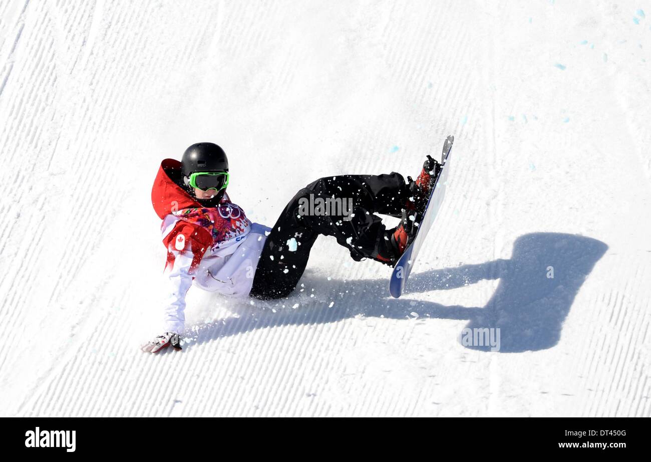 Sochi, Russia. 8th February 2014. Maxence Parrot (CAN). Mens Slopestyle. Rosa Khutor Extreme Park. Sochi 2014 Winter Olympic games. Russia. Credit:  Sport In Pictures/Alamy Live News Stock Photo