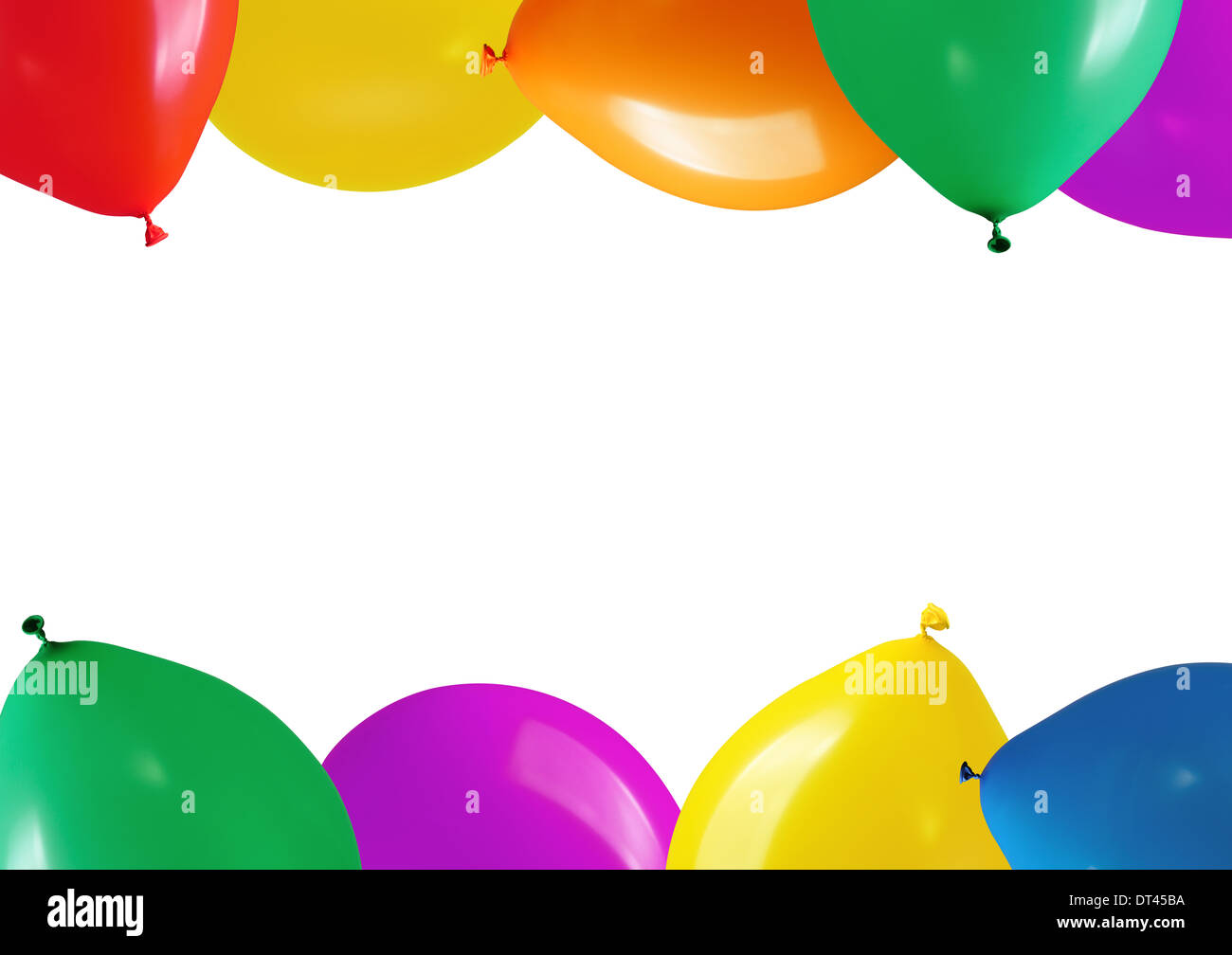 party colorful balloons isolated on white background Stock Photo - Alamy