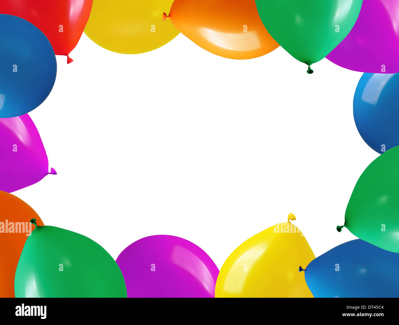 party colorful balloons isolated on white background Stock Photo - Alamy