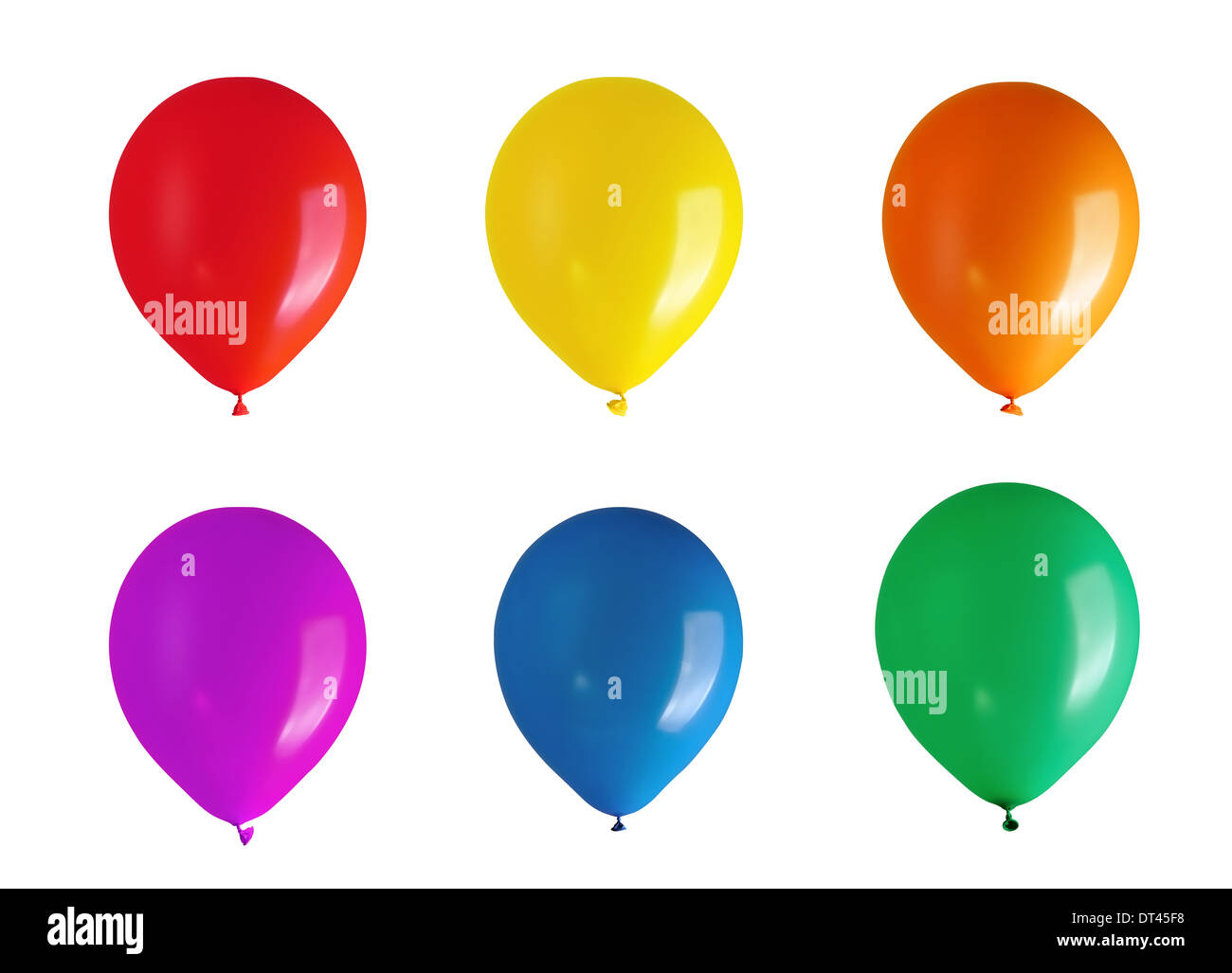 party colorful balloons isolated on white background Stock Photo - Alamy
