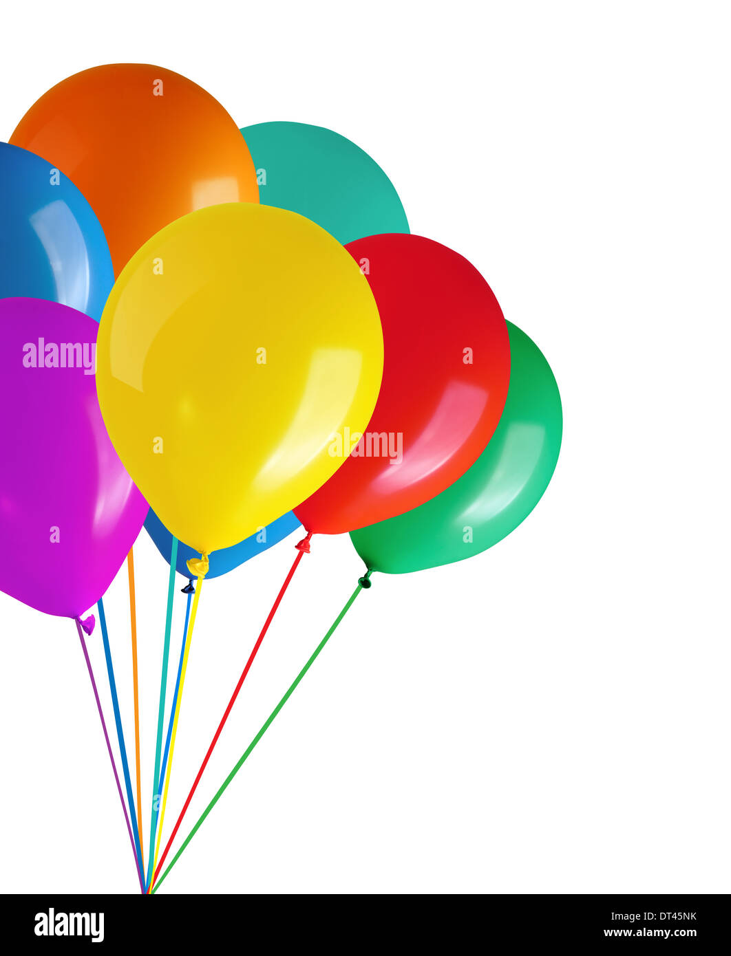 party colorful balloons isolated on white background Stock Photo - Alamy