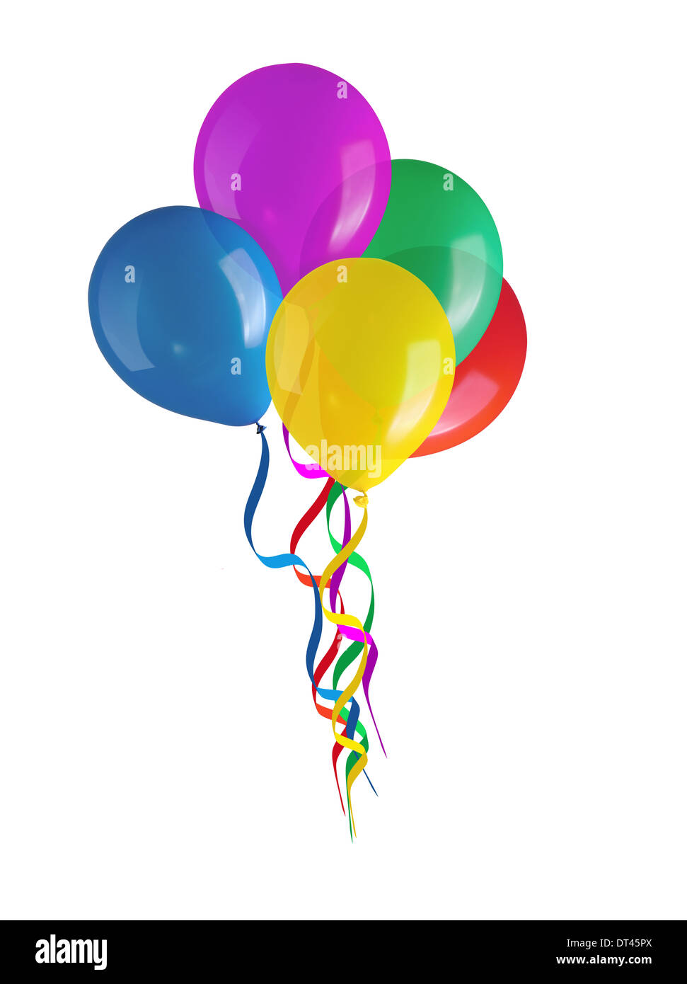 party colorful balloons isolated on white background Stock Photo - Alamy
