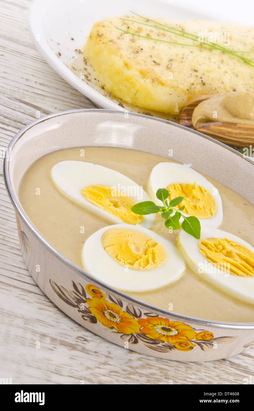 Eggs in mustard sauce Stock Photo Alamy