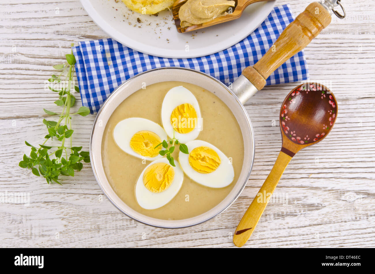 Eggs in mustard sauce Stock Photo Alamy