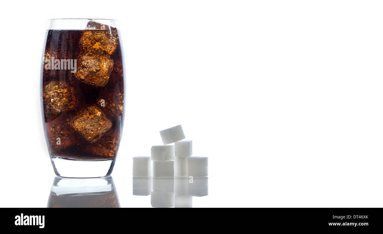 Image showing sugar content of 330ml cola in sugar lumps Stock Photo