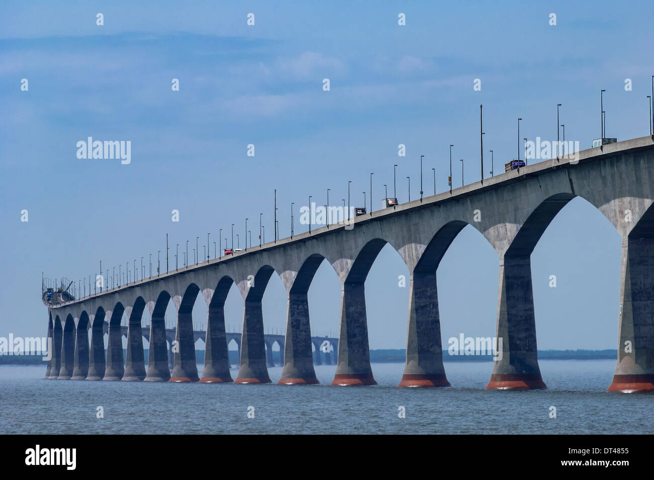 Confederation Bridge, connecting Prince Edward Island with New Brunswick; Maritime Provinces, Canada. Stock Photo