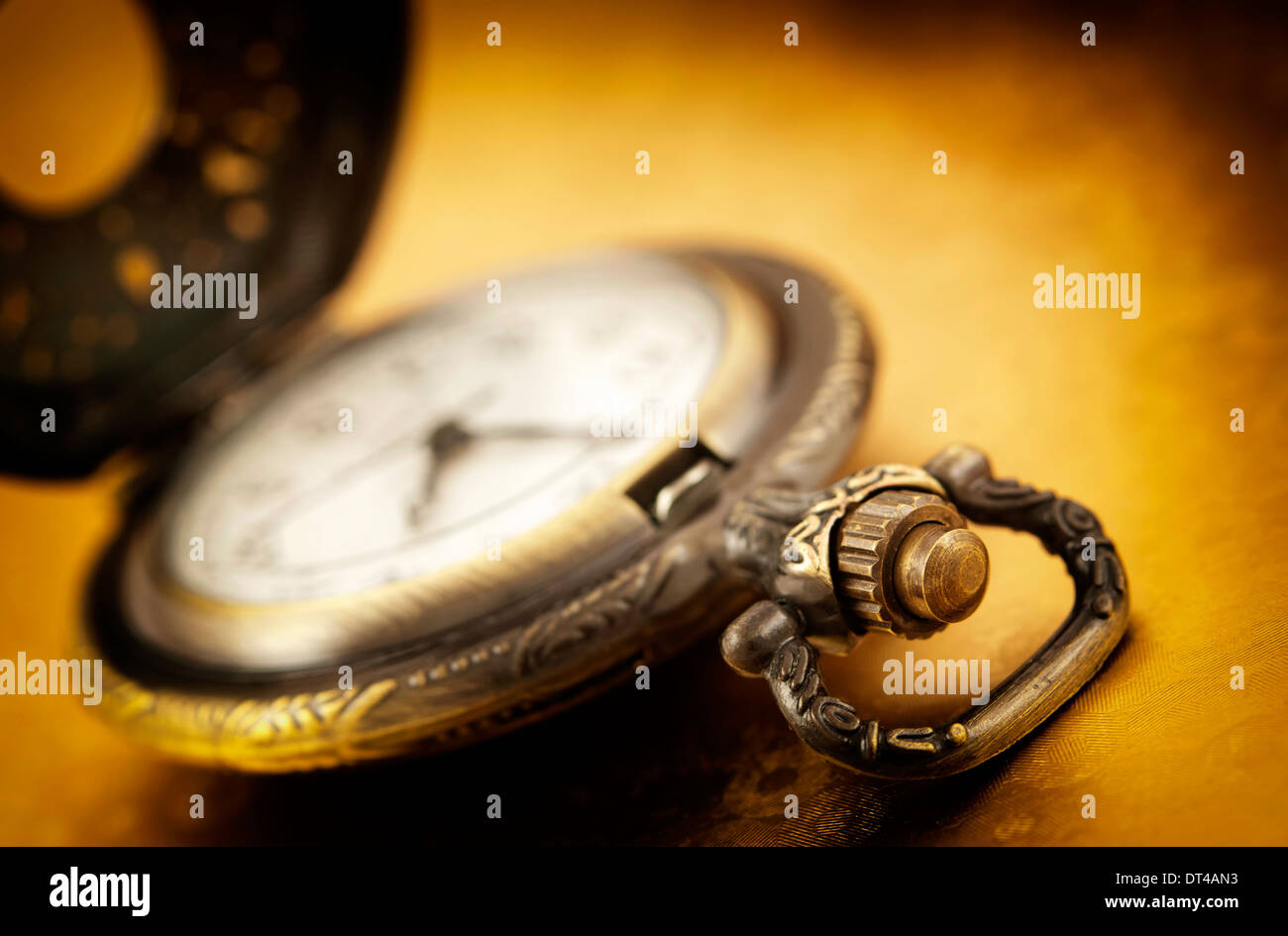Golden pocket watch Stock Photo Alamy