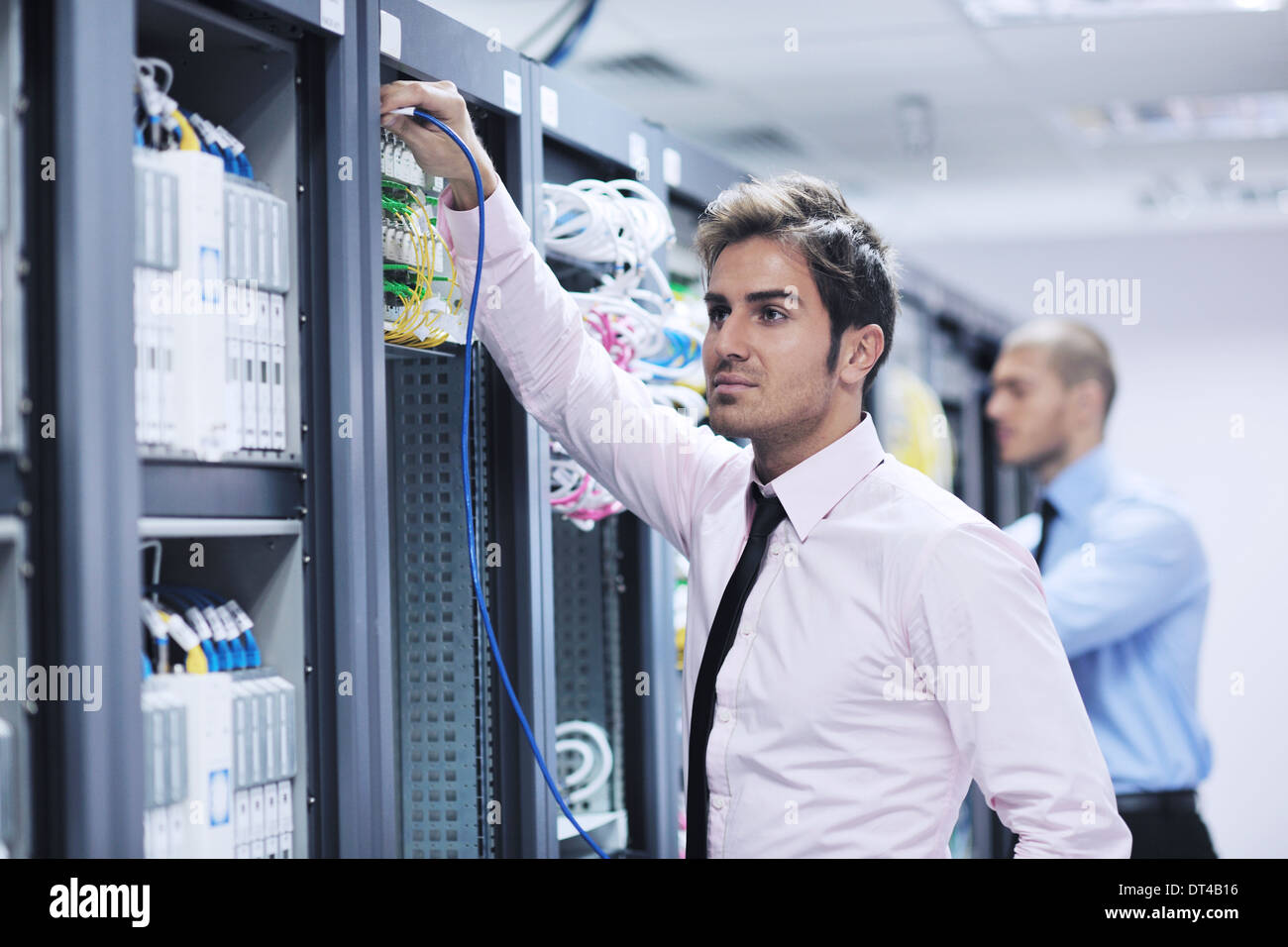 it enineers in network server room Stock Photo