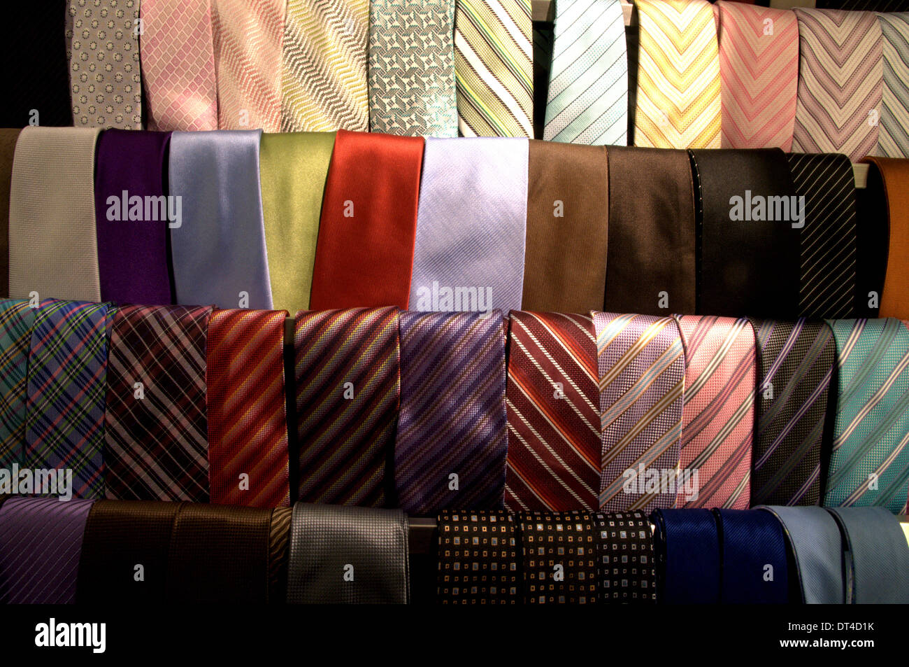 Men's neck ties on display in men's boutique in KLCC, Kuala Lumpur