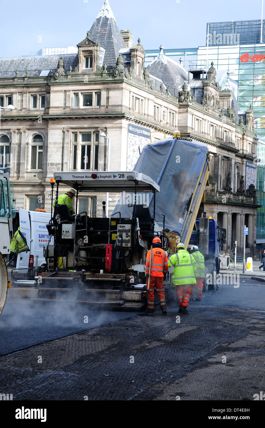 Road Works,Repairing Burst Water Pipe And Laying New Road Surface