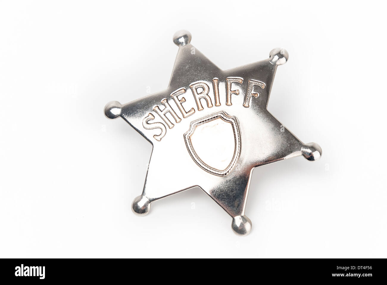Sheriff's badge isolated on white background Stock Photo