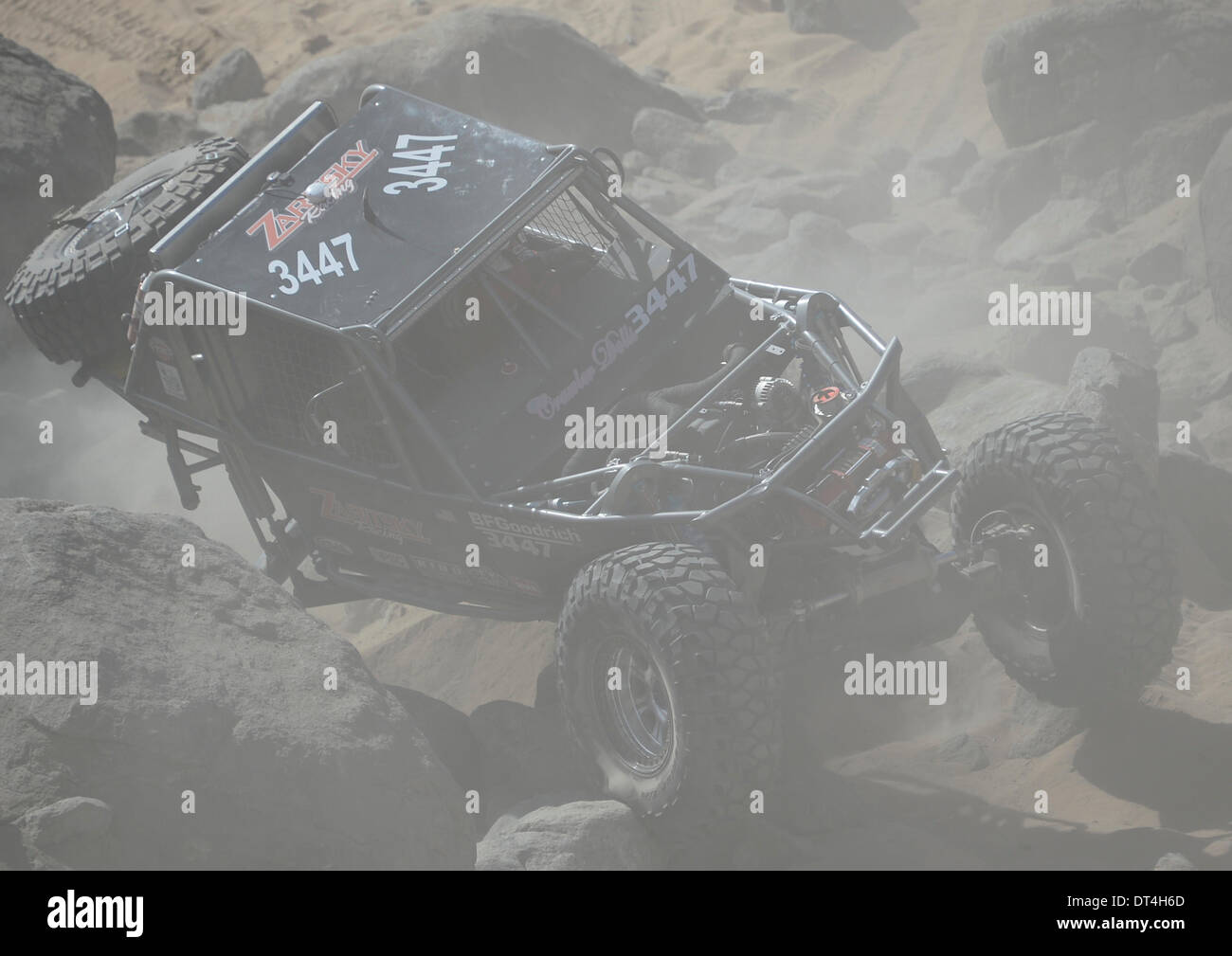 Feb 7, 2014. Johnson Valley CA. USA. A 156 off road racers took part in the 2014 King of the Hammers finals Friday. A estimated crowd of 40,000 plus off road fans came out for the event. Photo by Gene Blevins/LA DailyNews/ZumaPress (Credit Image: © Gene Blevins/ZUMAPRESS.com) Stock Photo