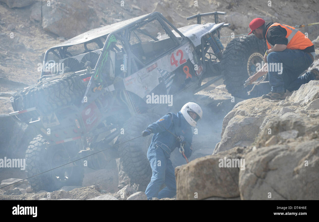 Feb 7, 2014. Johnson Valley CA. USA. A 156 off road racers took part in the 2014 King of the Hammers finals Friday. A estimated crowd of 40,000 plus off road fans came out for the event. Photo by Gene Blevins/LA DailyNews/ZumaPress (Credit Image: © Gene Blevins/ZUMAPRESS.com) Stock Photo
