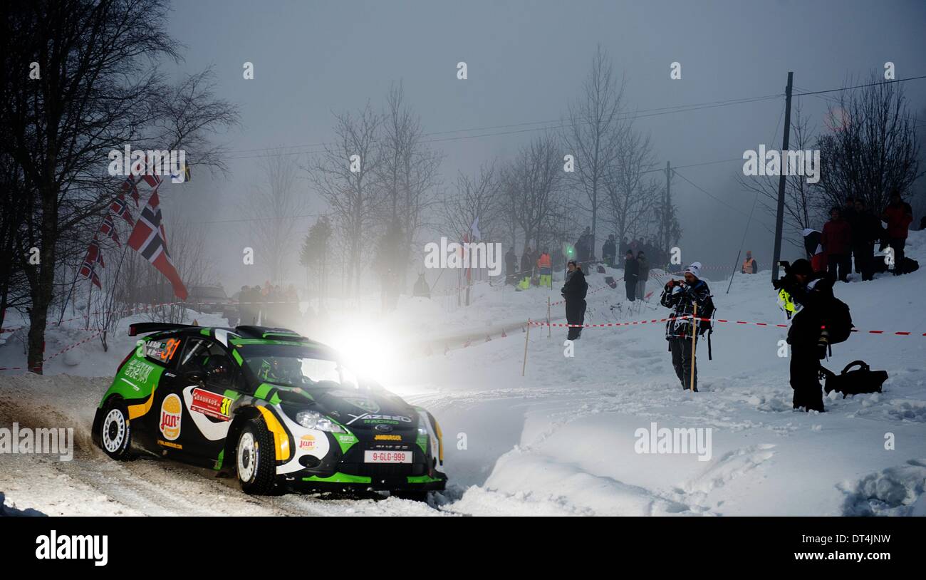 07.02.2014. World Rally Championships Rally of Sweden. Yazeed Al-Rajhi (SAU) - Michael Orr (GB)-Ford Fiesta Stock Photo