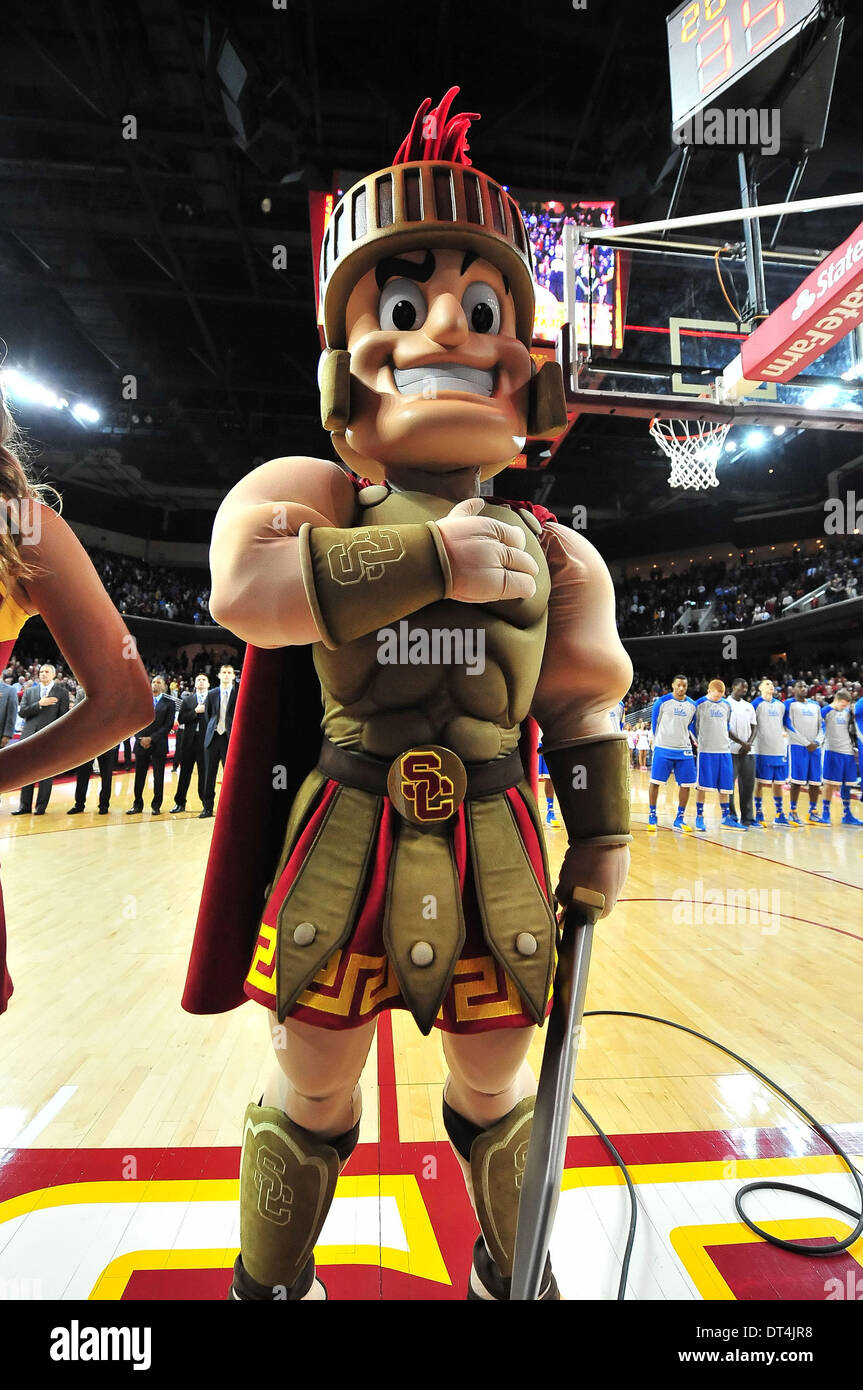 Los Angeles, CA, USA. 8th Feb, 2014. USC Trojans Mascot Tommy Trojan