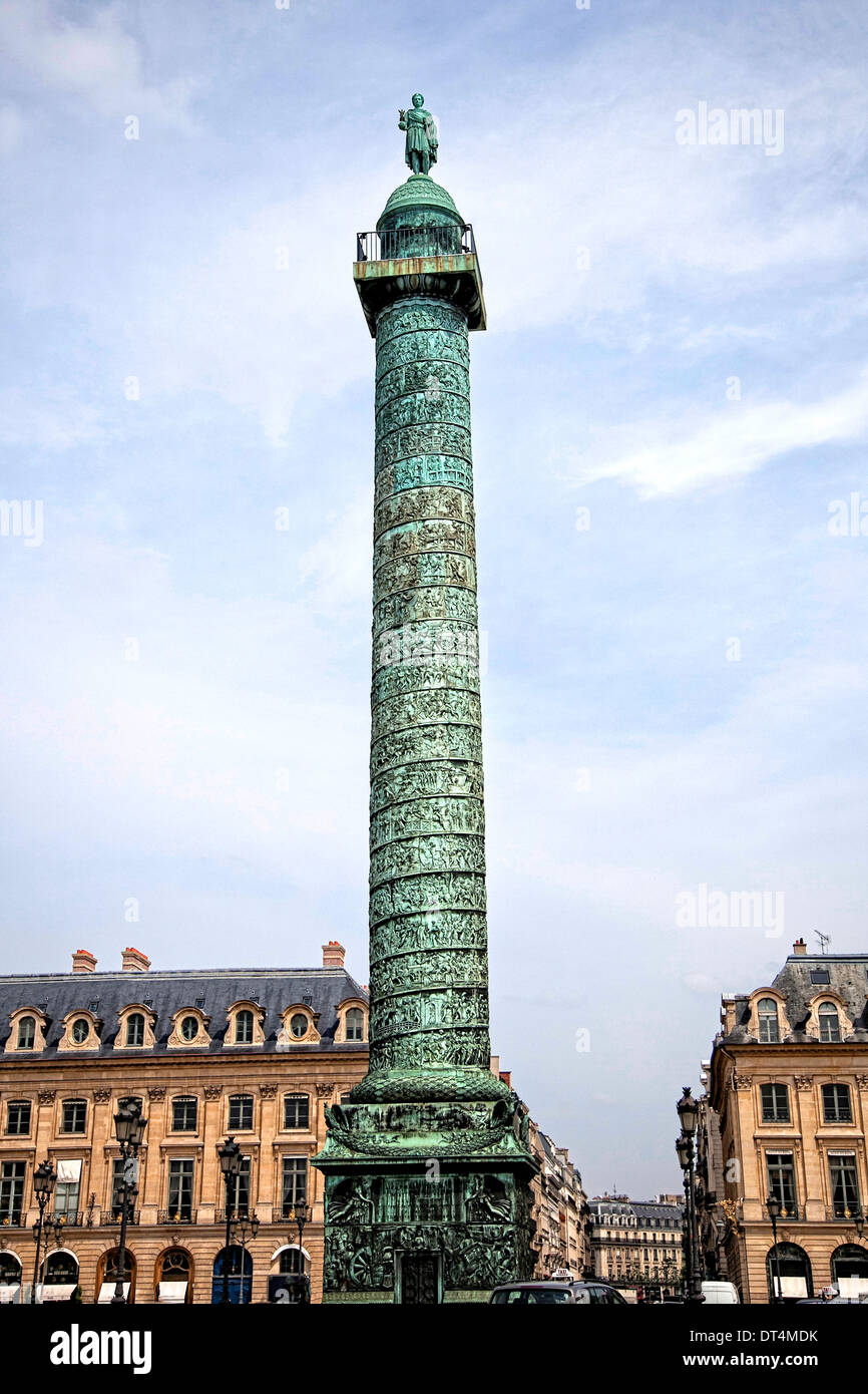 Napoleon monument on the Place Vendôme in Paris Stock Photo