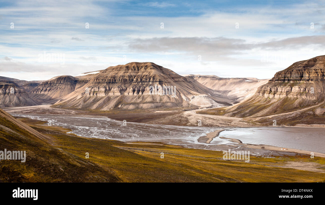 impressive view in Skansbukta, Svalbard Stock Photo