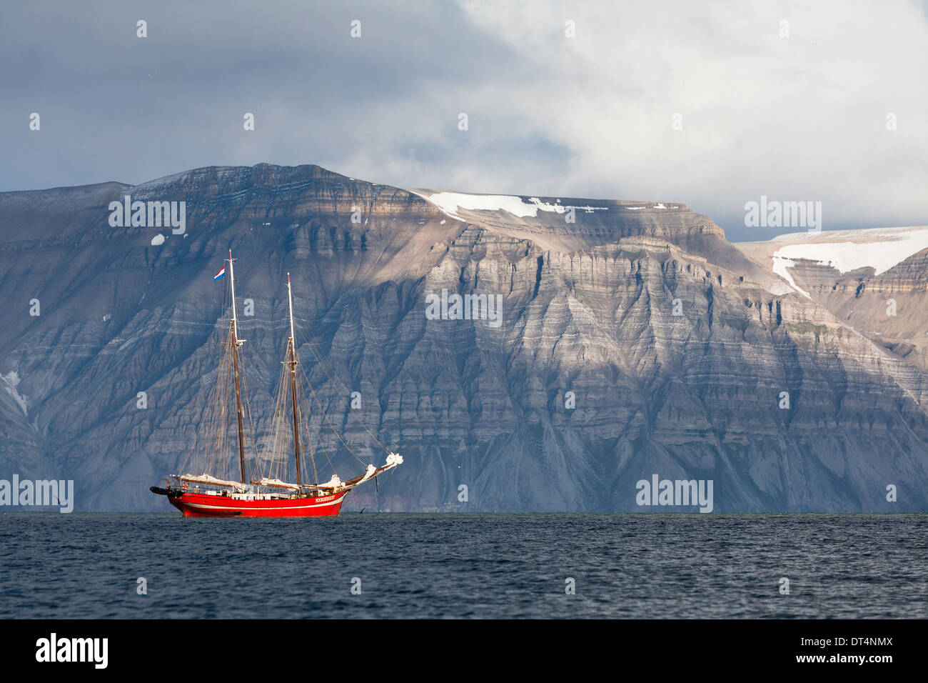 sailing boat Noorderlicht in Isfjorden, Svalbard Stock Photo