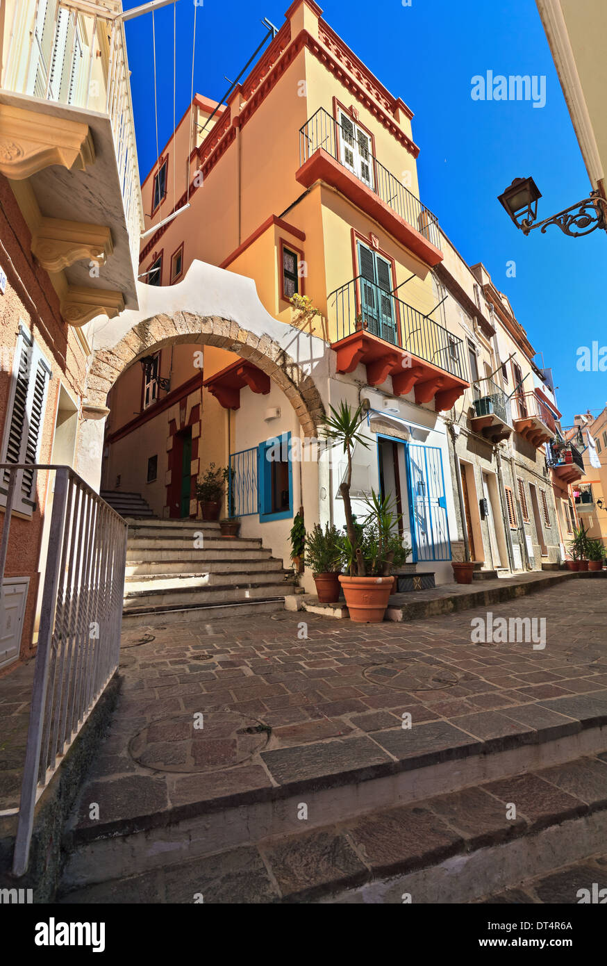 urban view in Carloforte, small town in San Pietro Island, Sardinia, Italy Stock Photo
