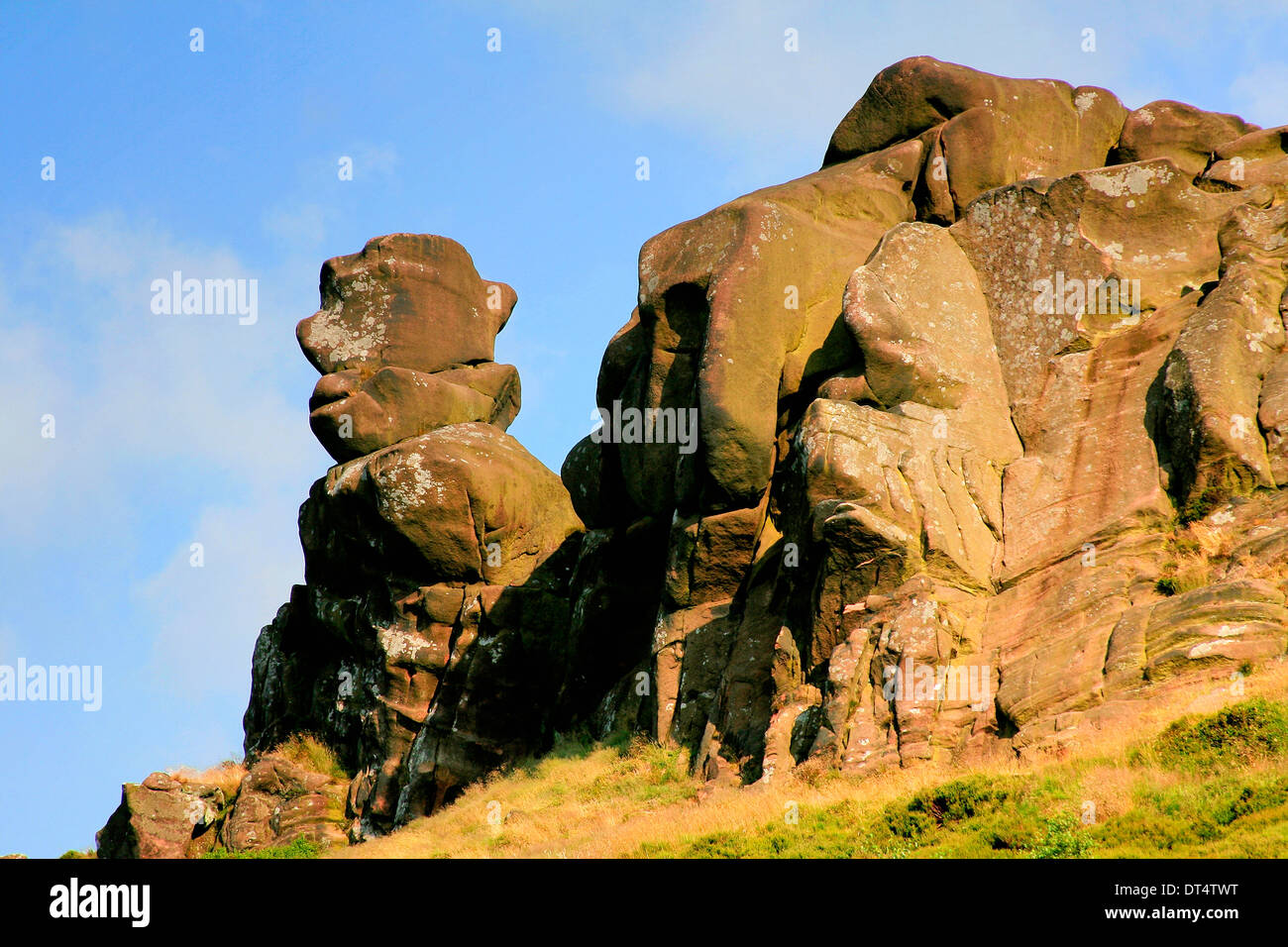 The Winking Eye rock, The Ramshaw rocks, Staffordshire, England, UK Stock Photo