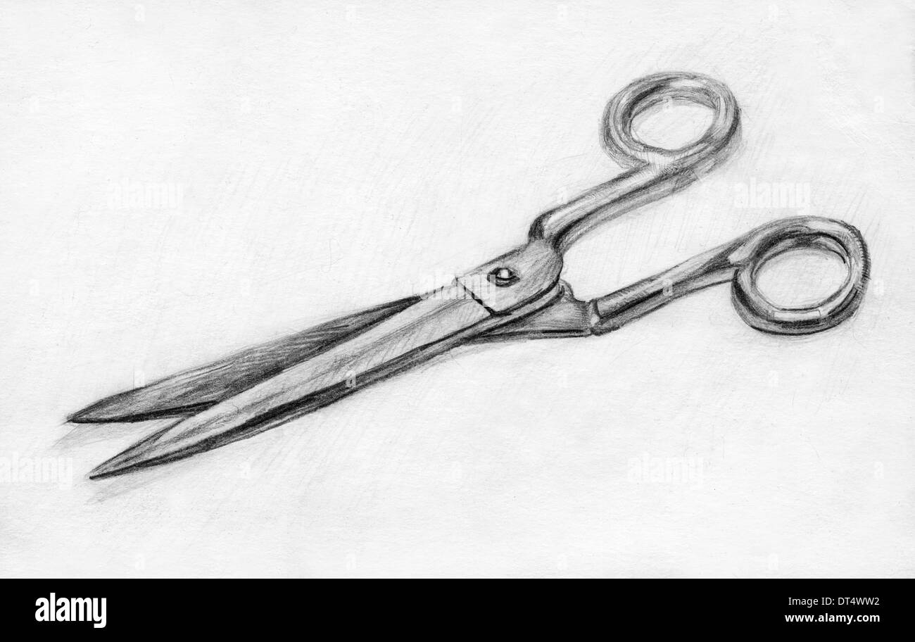 Scissors Drawing Stock Illustration - Download Image Now - Scissors, Sketch,  Doodle - iStock