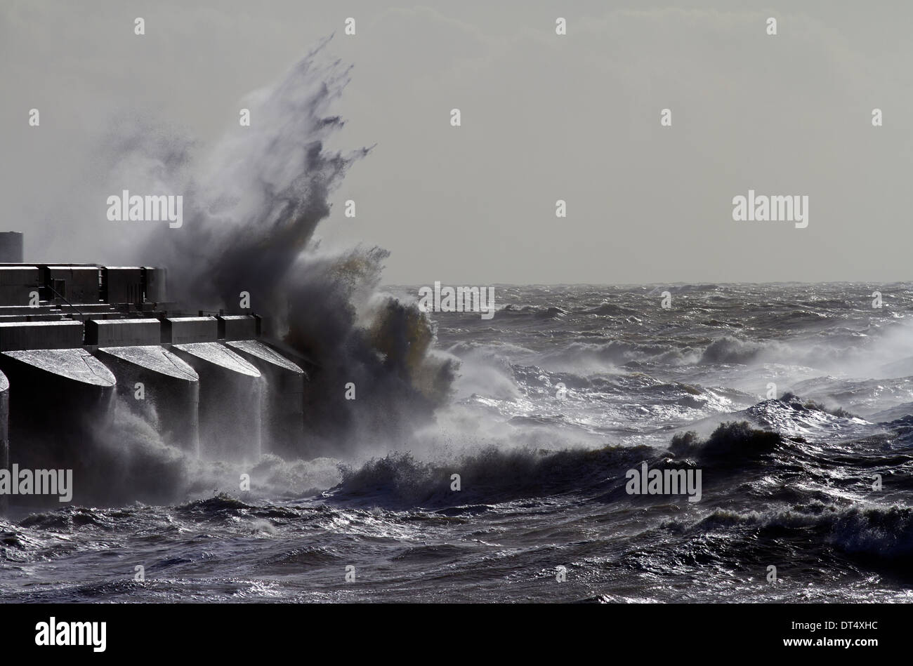 Heavy seas hitting the breakwater at Brighton Marina Stock Photo Alamy