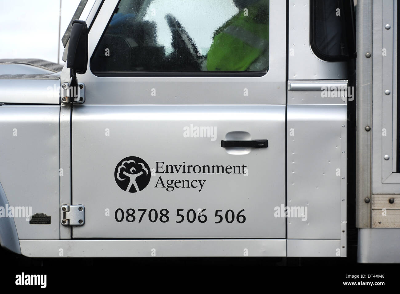 Environment Agency, UK, staff from the Environment Agency in their vehicle. Stock Photo