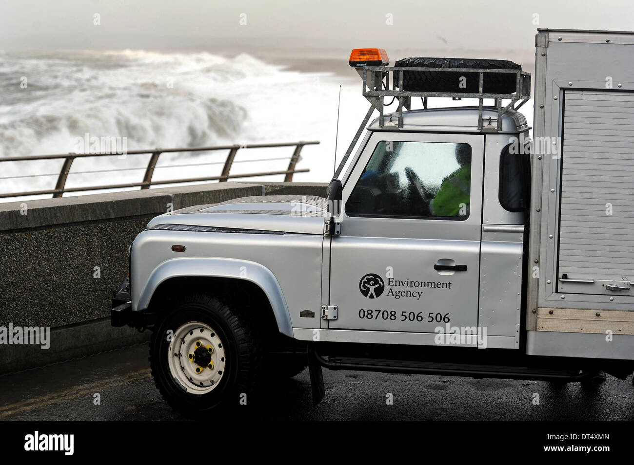 Environment Agency, UK, staff from the Environment Agency in their vehicle. Stock Photo
